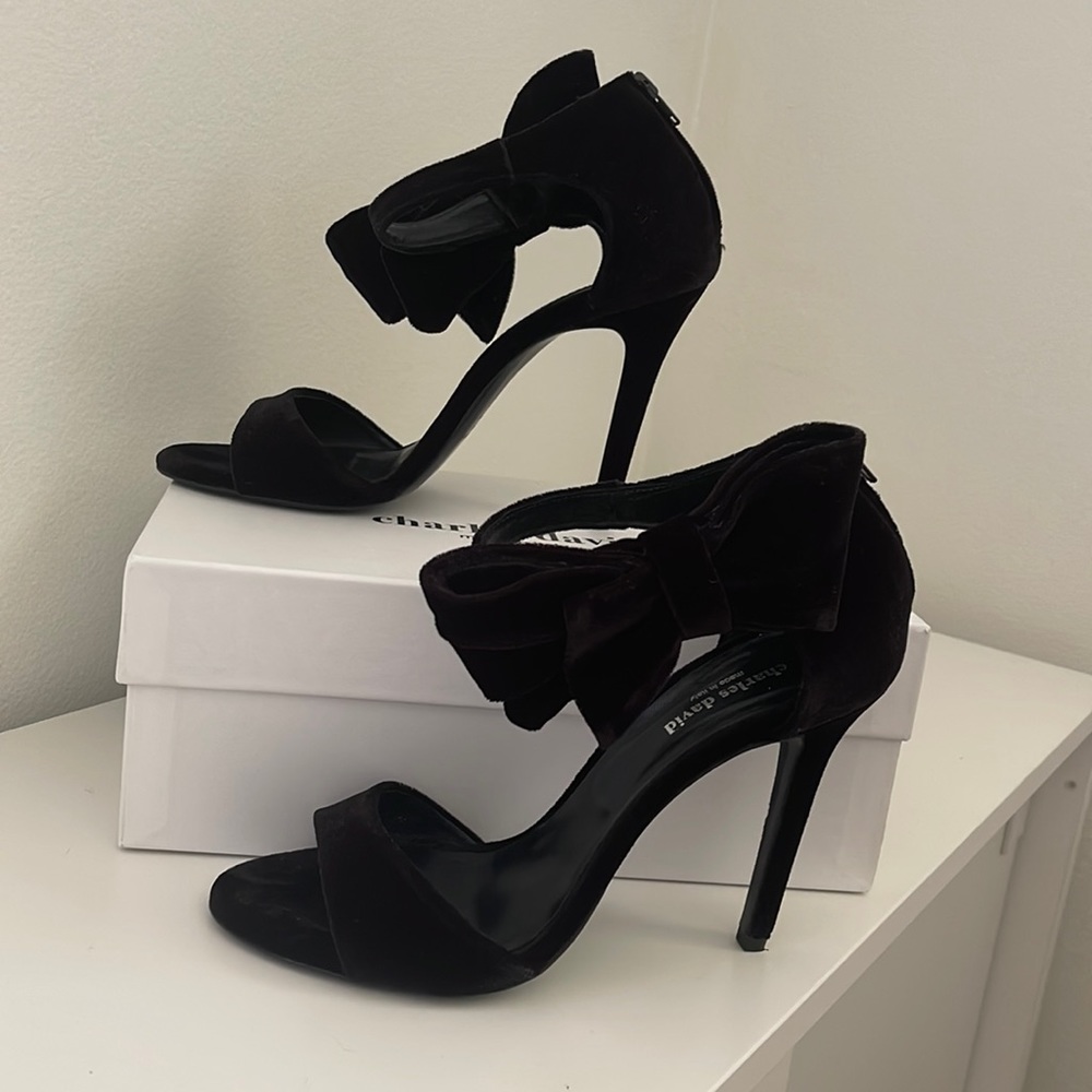 Velvet Bow Sandals